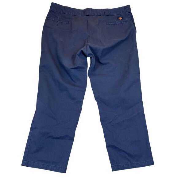 Dickies Mens Work Pants 44x30 Navy Blue Original Fit Flat-Front - Picture 2 of 13